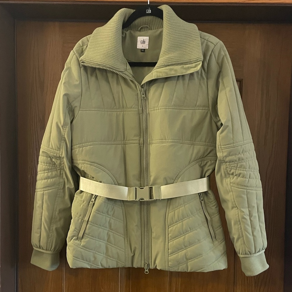 CAbi Olive Green Size L Ski Lift Medium Weight Puffer Jacket